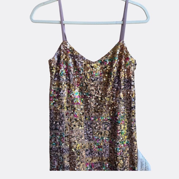 NWOT Dress The Population Giovanna Gown Size M Women's Gold Sequin Evening Gown - Picture 3 of 6